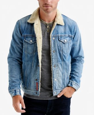 fleece lined jean jacket mens