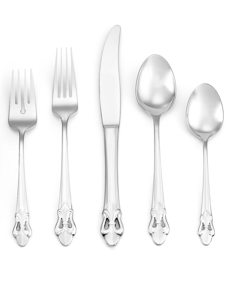 Ginkgo Flatware 18/10, Fleur de Lis 20 Piece Set