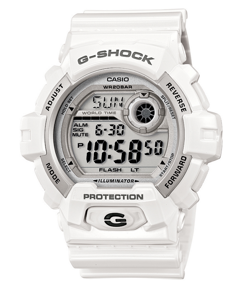 Shock Watch, Mens Digital White Resin Strap 46mm G8900A 7