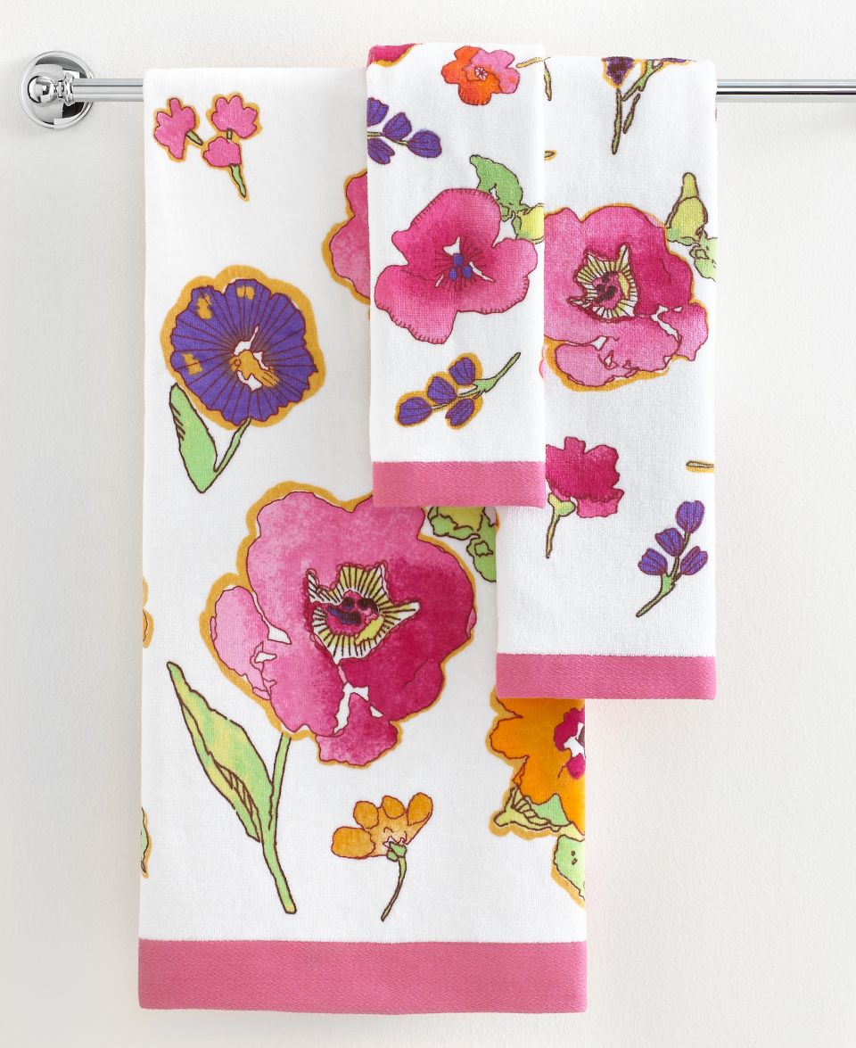 Lenox Bath Towels, Floral Fusion 11 x 18 Fingertip Towel