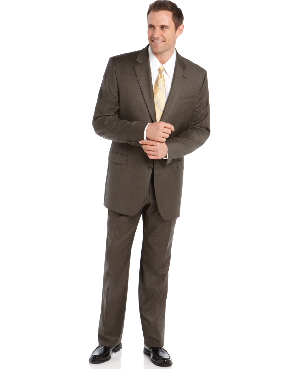 Lauren by Ralph Lauren Suit Separates, Olive Sharkskin Big and Tall