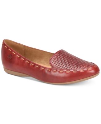 macy's red flat shoes