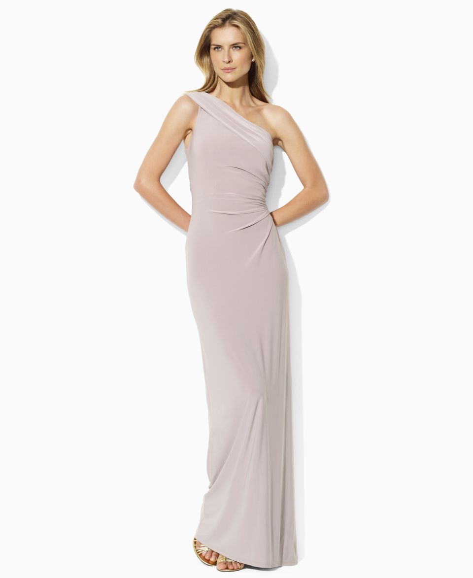 Lauren by Ralph Lauren Dress, One Shoulder Jersey Gown   Dresses   Women