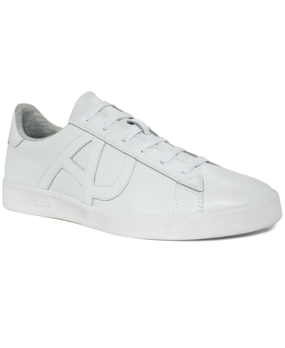 Armani Jeans Shoes, Suede and Leather Two Tone Sneakers