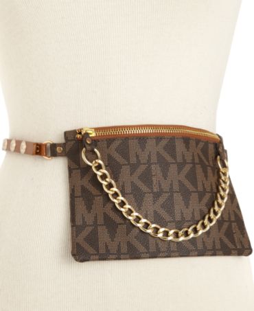 MICHAEL Michael Kors MK Logo Leather Belt Bag Belt - Handbags ...