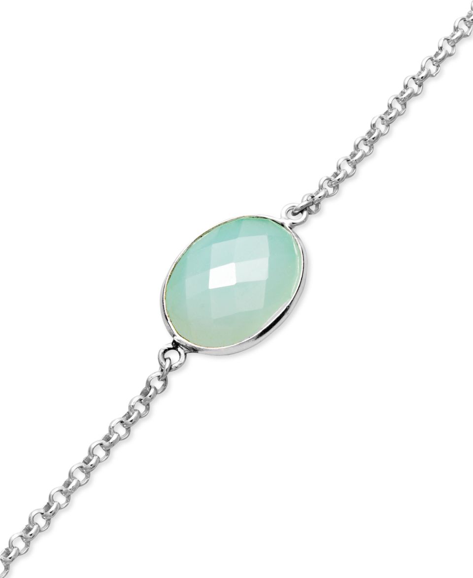 Studio Silver Sterling Silver Bracelet, Chalcedony Bracelet (7 1/10 ct