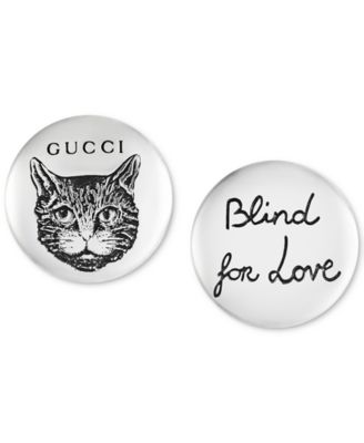 gucci blind for love cat earrings