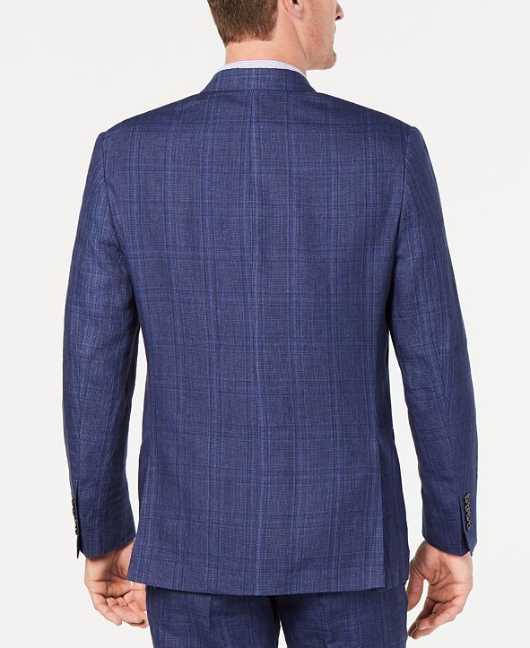 Lauren Ralph Lauren Men's Classic-Fit UltraFlex Stretch Blue Plaid Suit Jacket & Reviews - Suits 