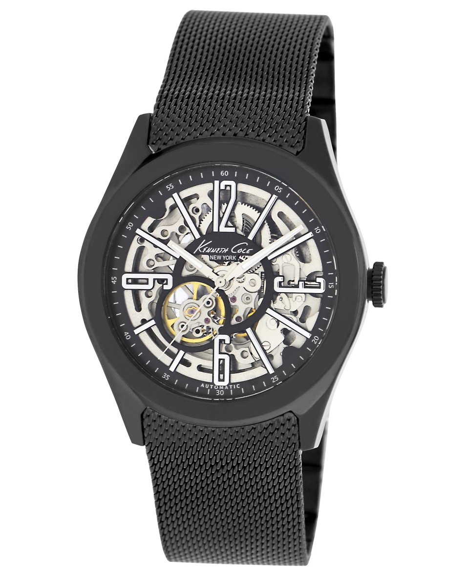 Kenneth Cole New York Watch, Mens Automatic Black Ion Plated