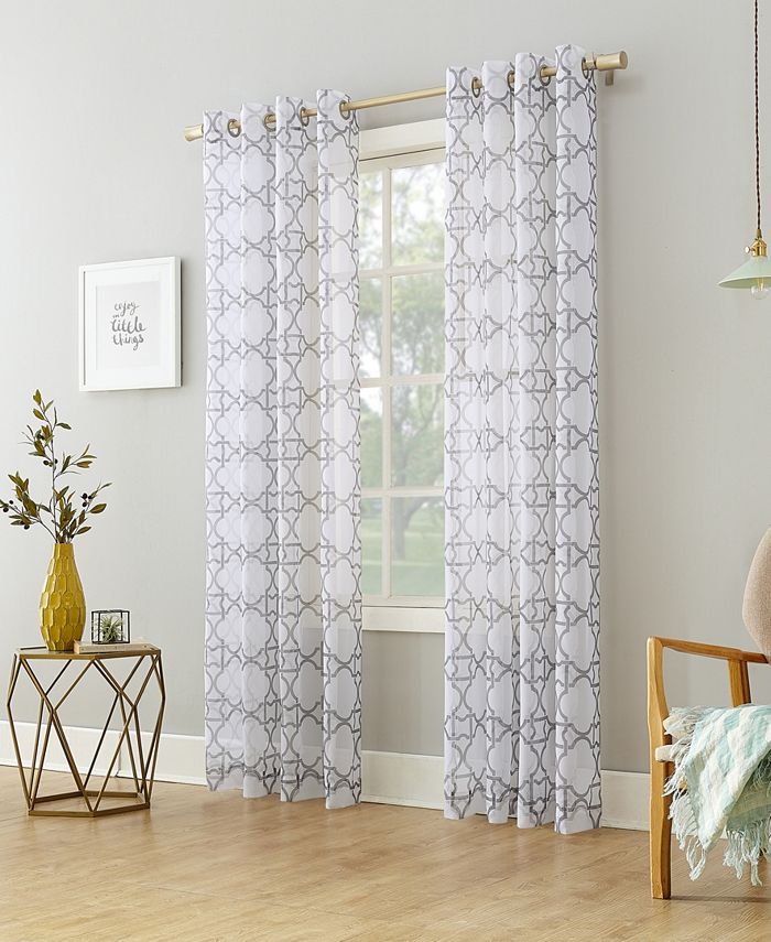 No. 918 Powell 59" x 63" Trellis Print Sheer Curtain Panel & Reviews