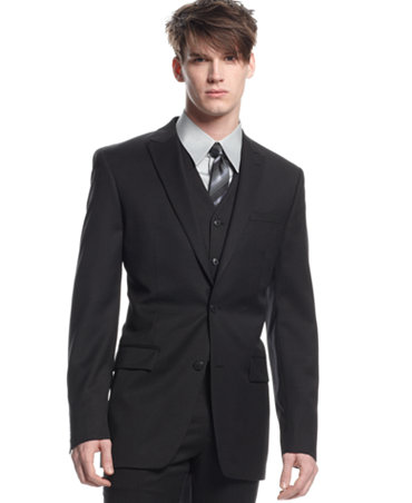 Bar III Black Solid Slim-Fit Jacket - Suits & Suit Separates - Men - Macy's