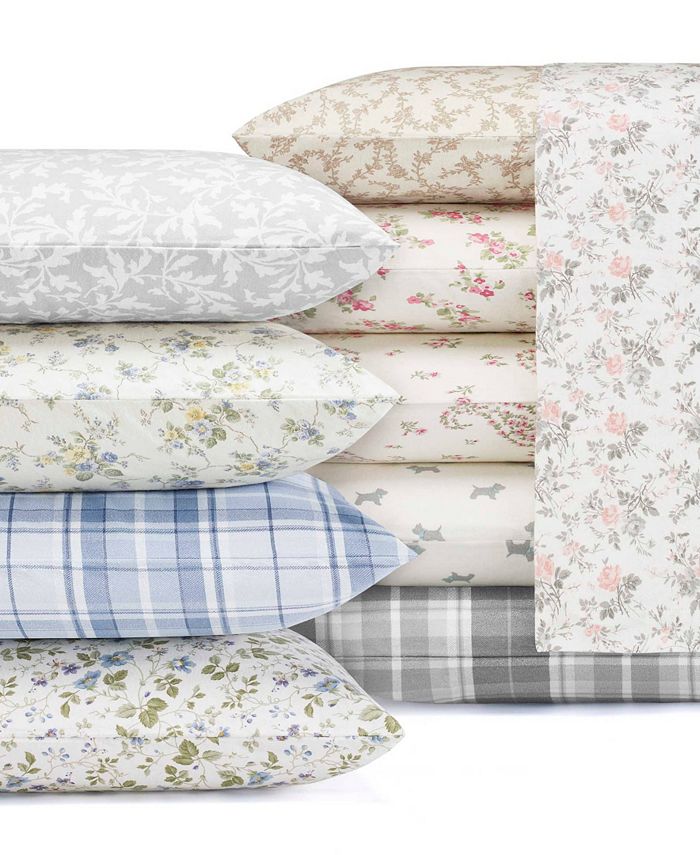 Laura Ashley Flannel Sheet Sets Reviews Home Macy S Add a lovely touch of style to your bedding ensemble with the laura ashley lorelei sheet set. flannel sheet sets