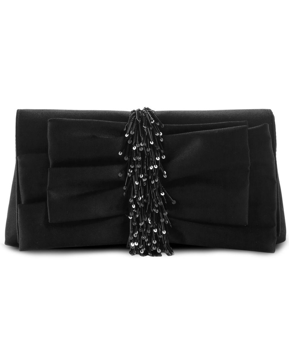 Jessica McClintock Handbag, Rouched Satin Evening Clutch with Stones