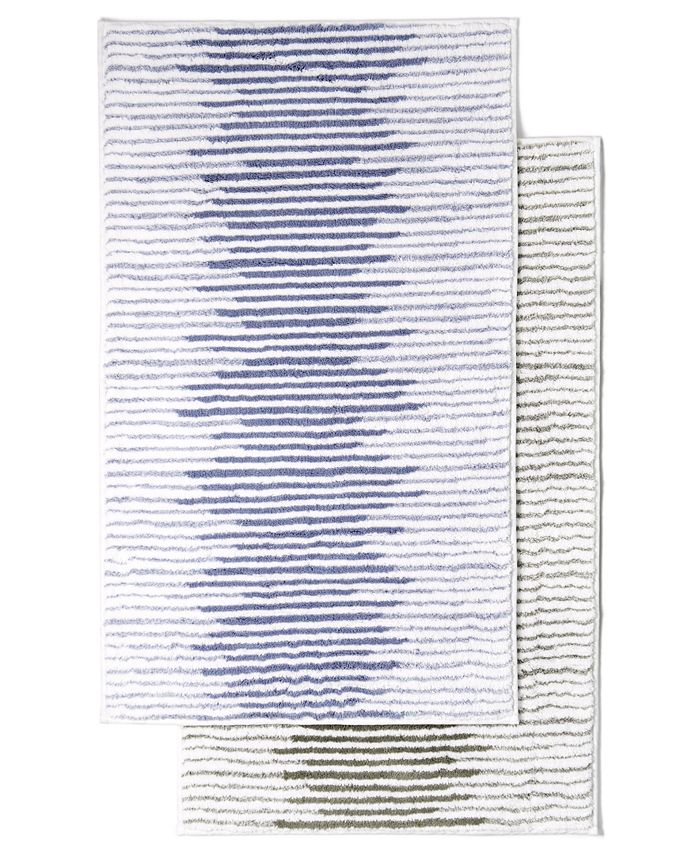 Hotel Collection Textured Stripe Cotton 22" x 36" Bath Rug, Created for