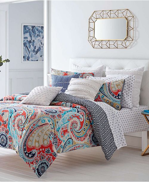 Trina Turk Mirage Paisley Fusion Coral Comforter Set Full Queen Reviews Comforters Bed Bath Macy S
