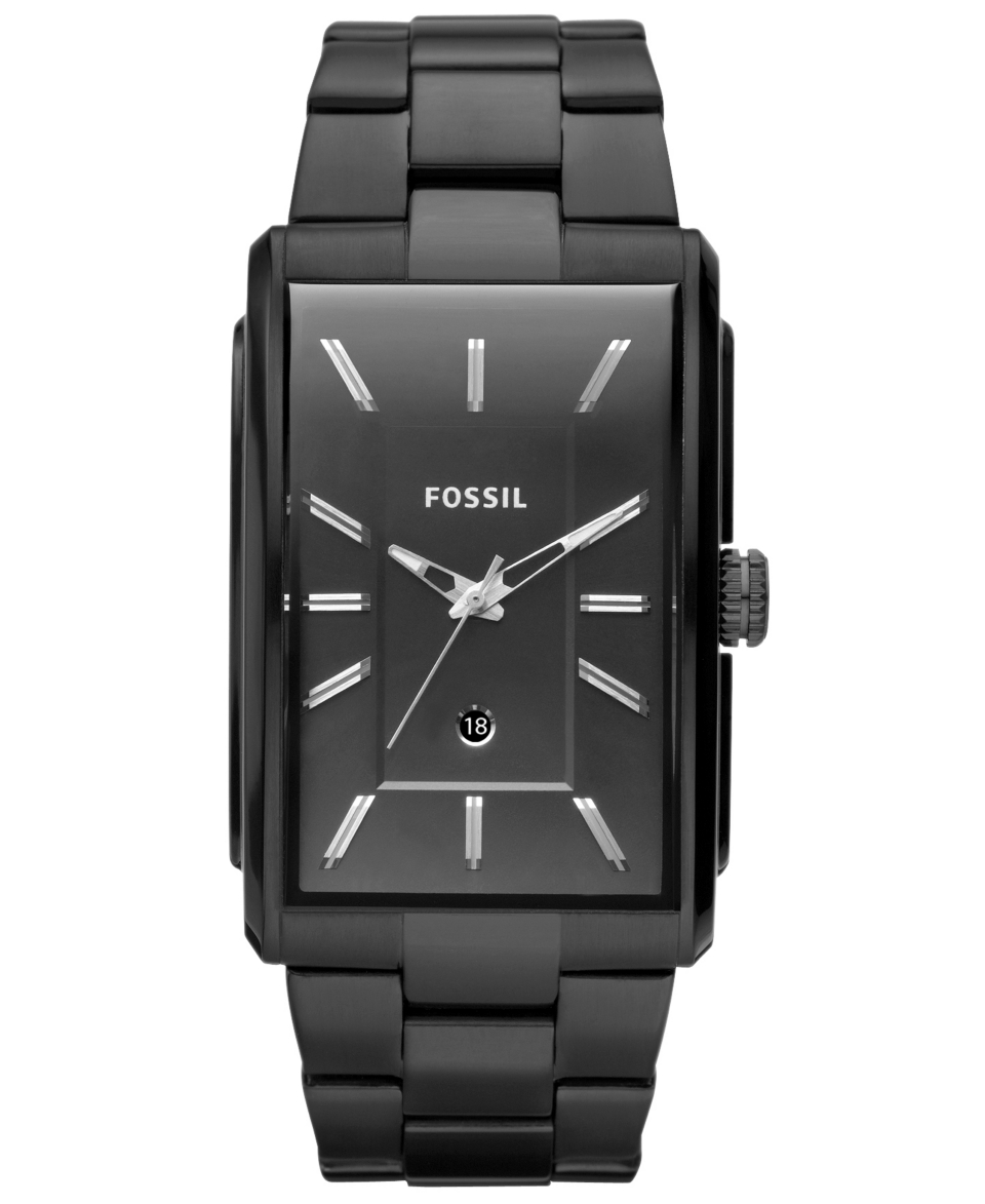 Fossil Watch, Mens Dress Black Ion Plated Stainless Steel Bracelet