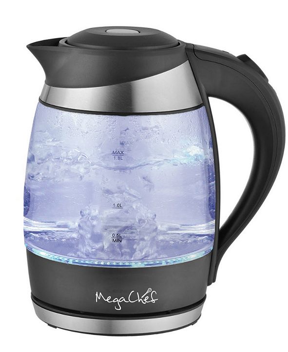 MegaChef 1.8Lt. Glass and Stainless Steel Electric Tea Kettle & Reviews