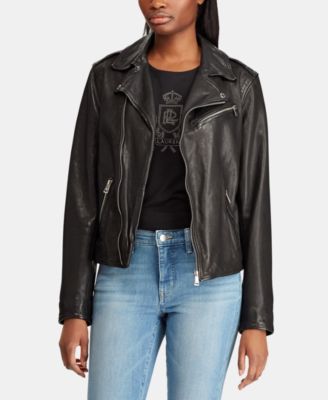Lauren Ralph Lauren Leather Moto Jacket 