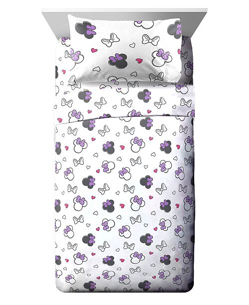 Disney Minnie Mouse 3 Pc Twin Sheet Set Reviews Sheets Pillowcases Bed Bath Macy S