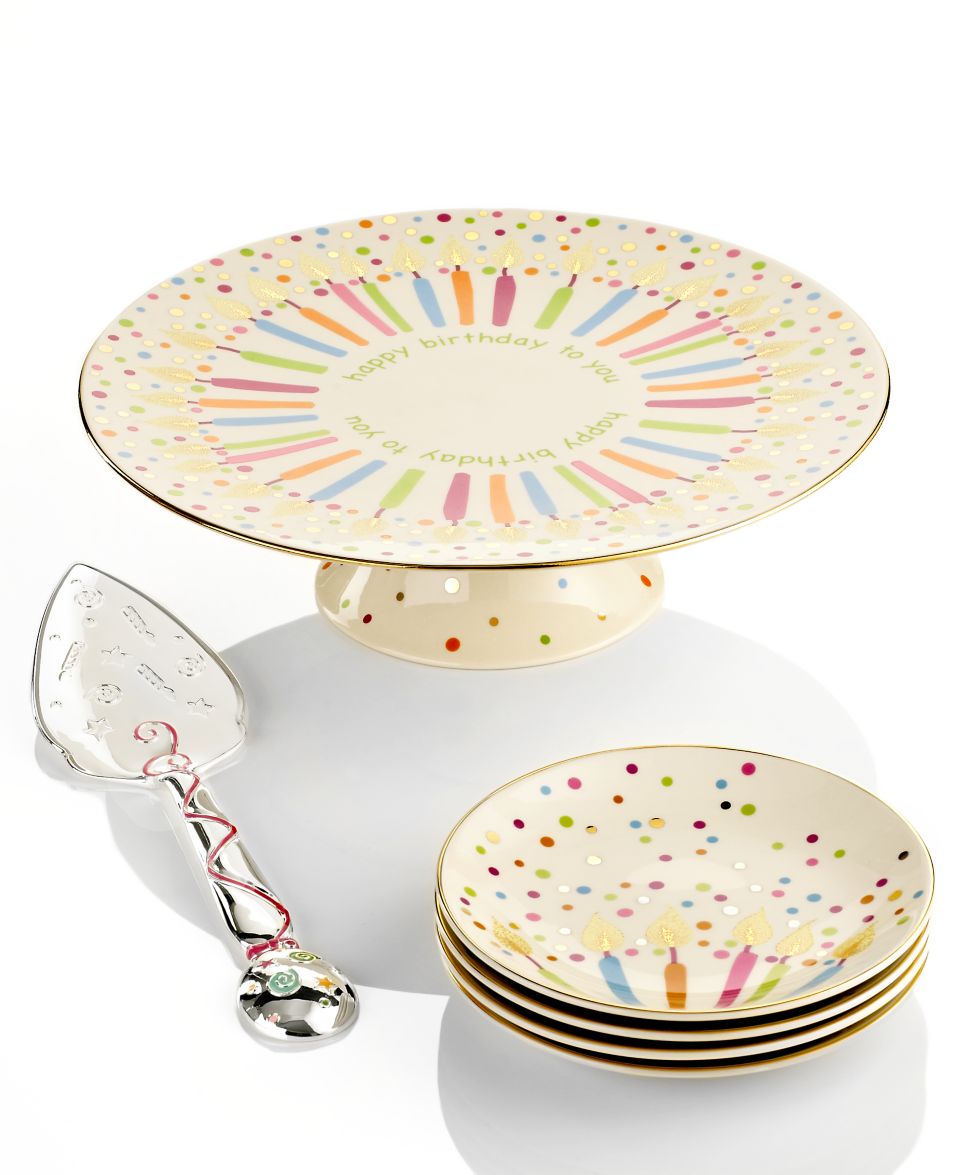 Lenox Candles and Confetti Singing Cake Plate   Serveware   Dining