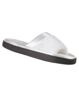 isotoner microterry satin slide slipper