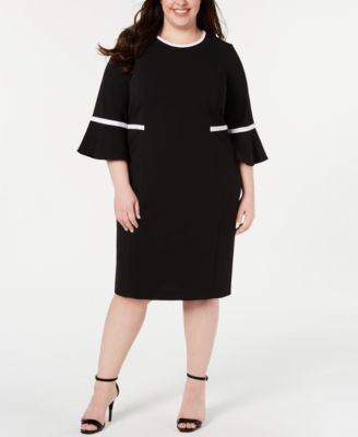 macy's calvin klein bell sleeve dress