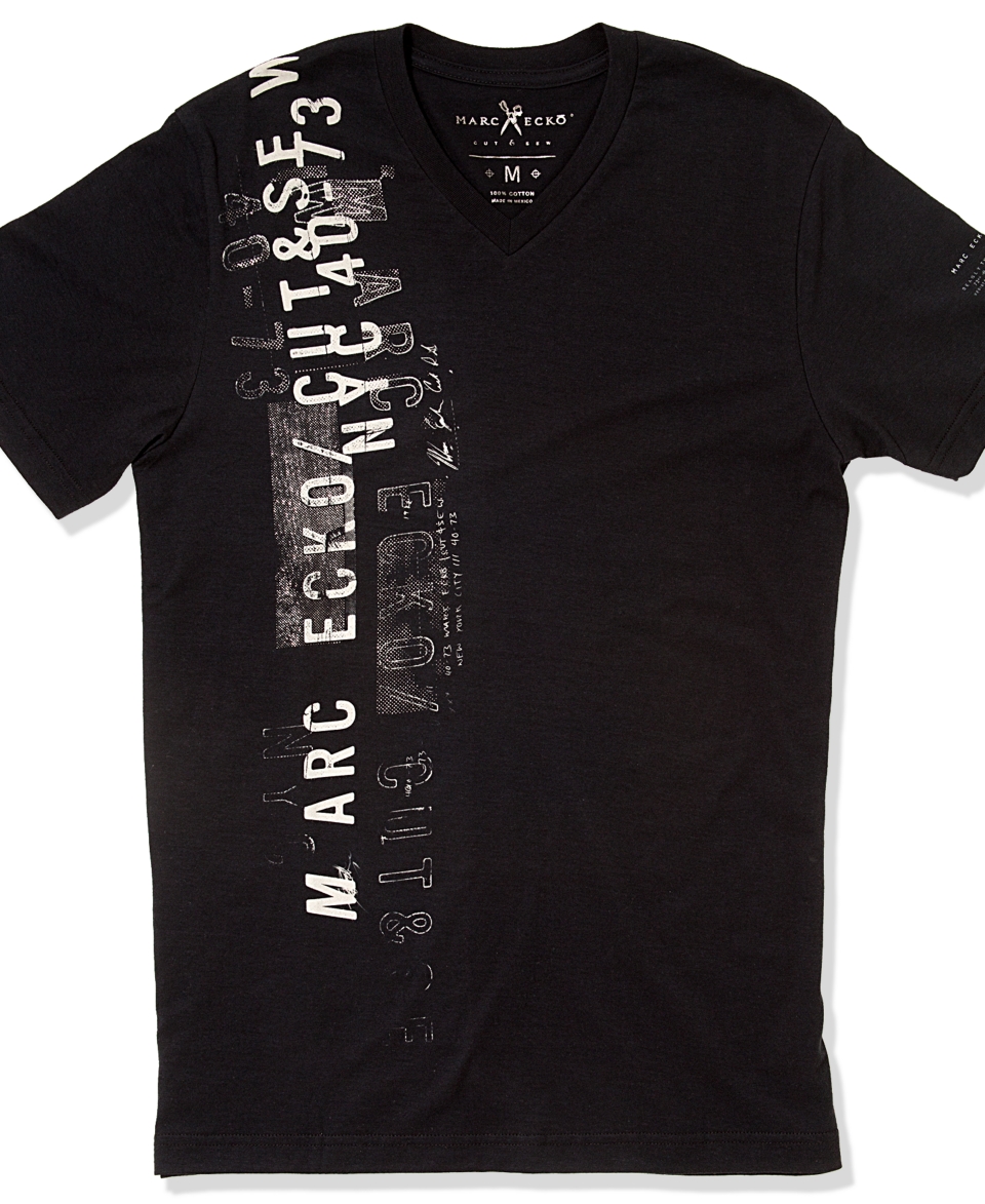NEW Marc Ecko Cut & Sew T Shirt, Short Sleeve Side Graphic T Shirt