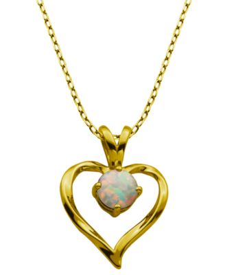 opal heart pendant