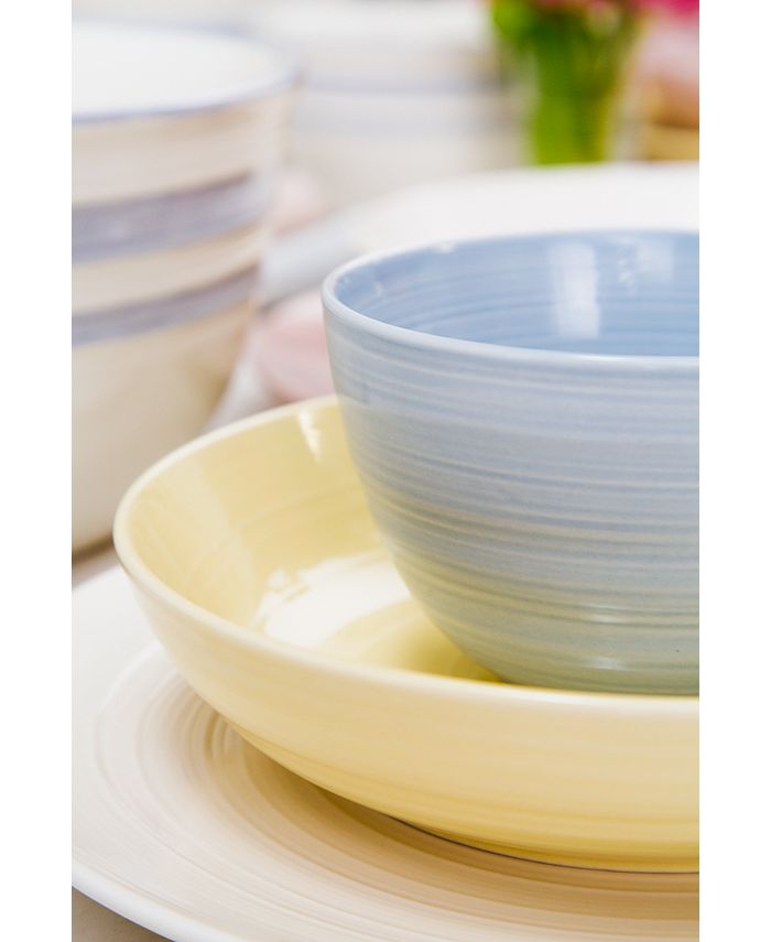 Martha Stewart Collection CLOSEOUT! Color Striping Dinner Plates, Set
