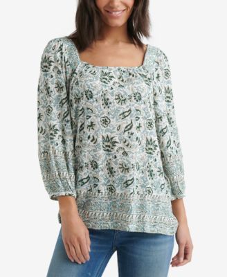 square neck peasant top