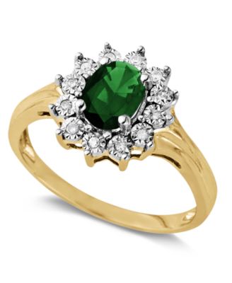 10k Gold Ring, Emerald (7/8 ct. t.w. 