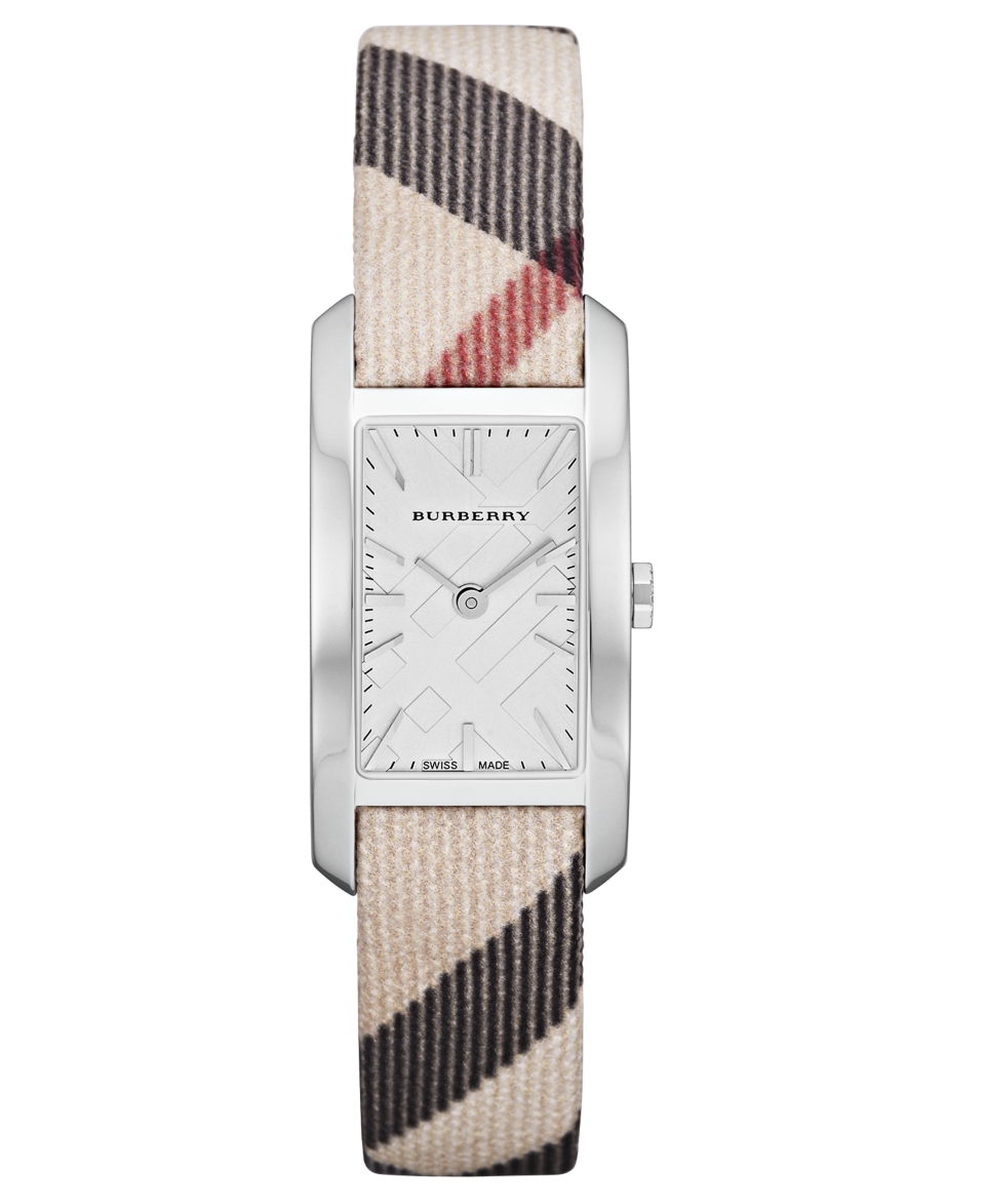 Burberry Watch, Womens Swiss Nova Check Fabric Strap 20mm BU9503