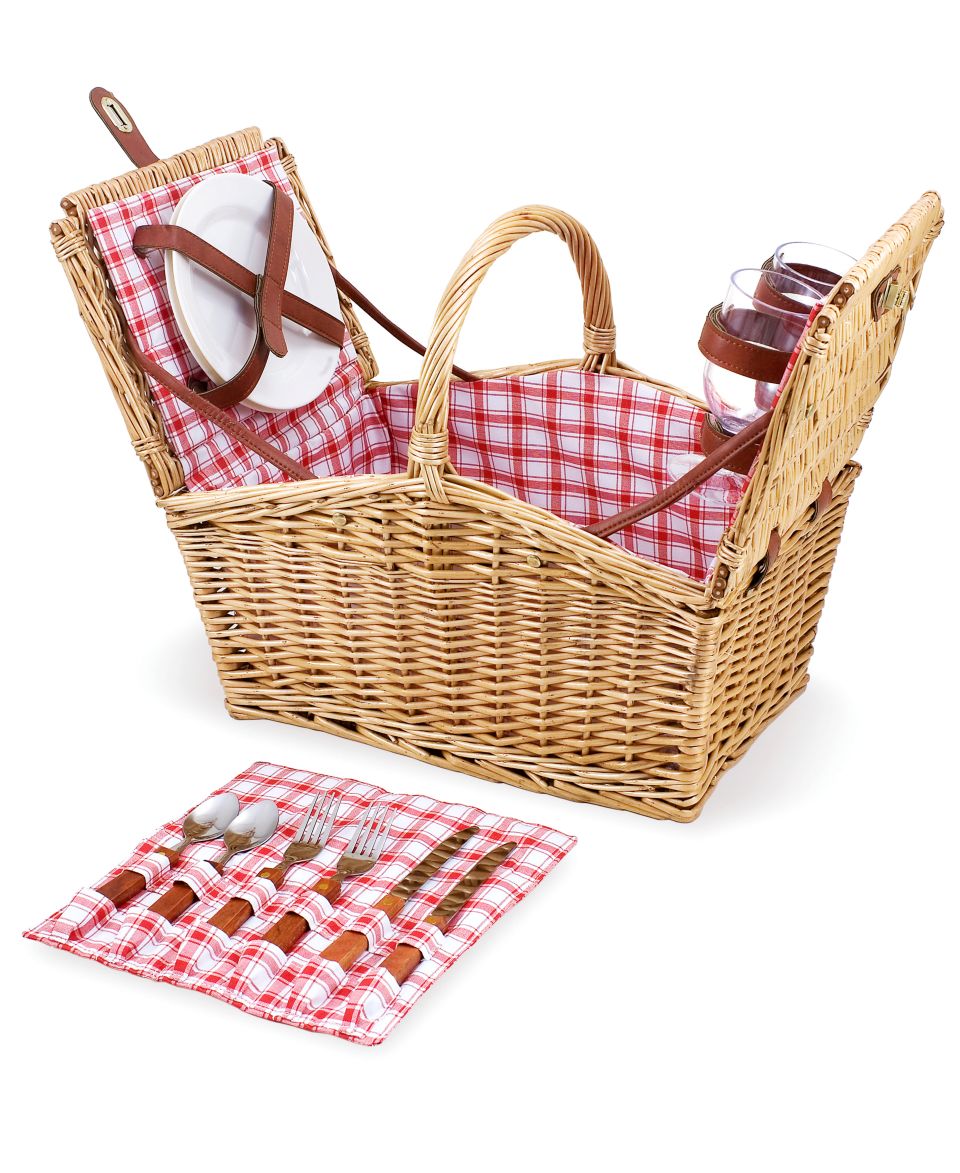 Picnic Time Picnic Basket, Malibu Moka   Casual Dinnerware   Dining