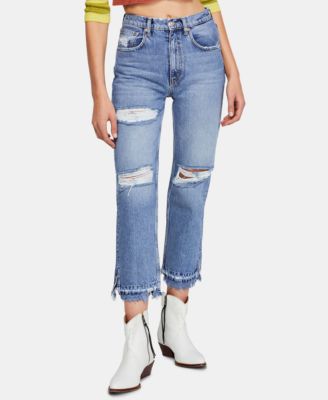 distressed capris jeans