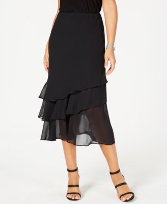 alex evenings plus size black skirt