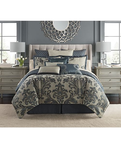 Waterford Everett Teal Reversible King 4 Piece Comforter Set Reviews Comforters Fashion Bed Bath Macy S