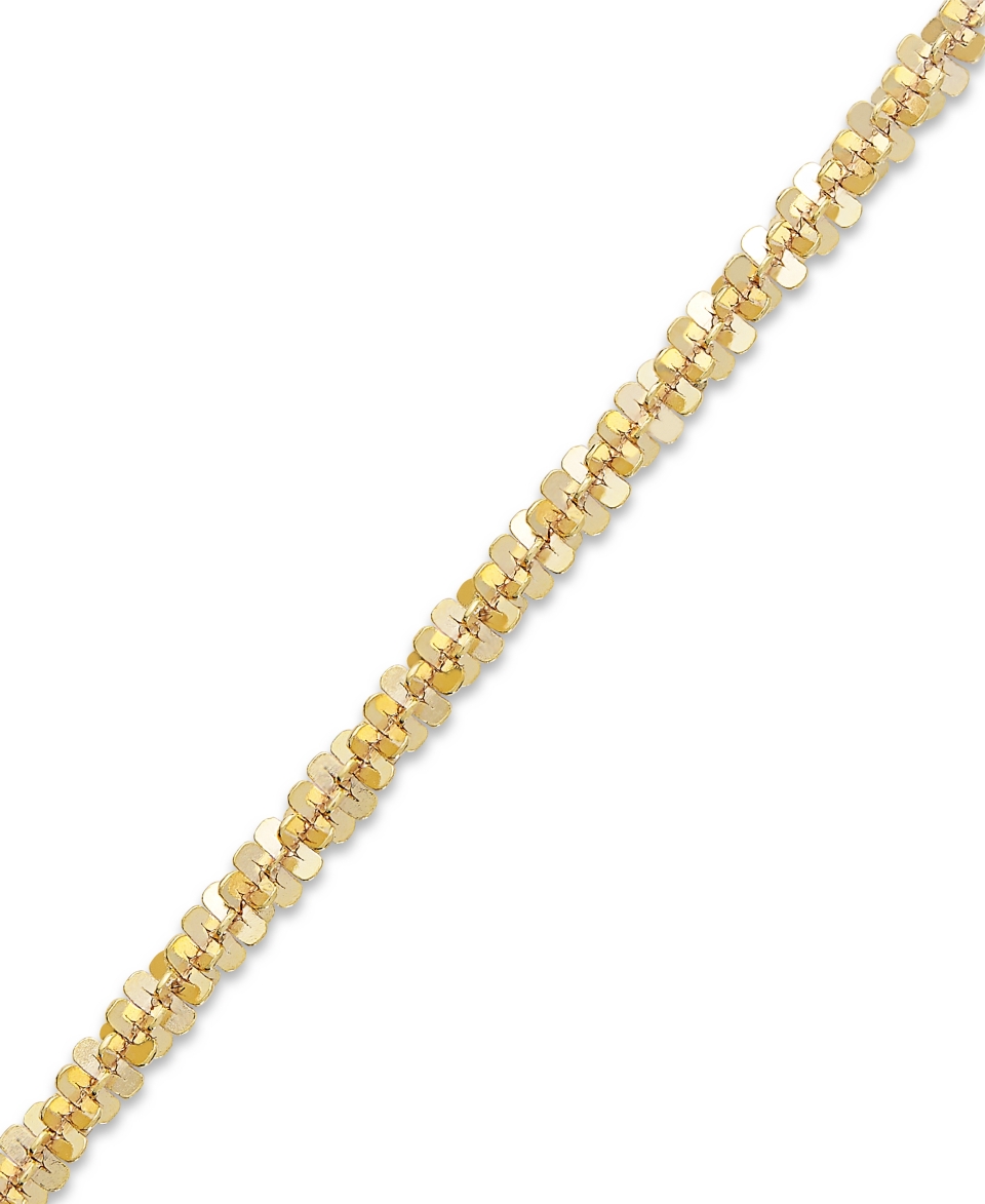 14k Gold Anklet, Faceted Chain Anklet   Bracelets   Jewelry & Watches