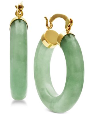 gold and jade earrings
