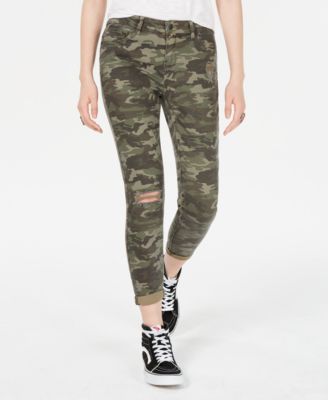 camouflage ripped jeans