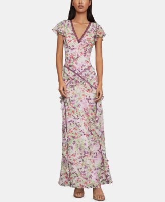 bcbg floral gown