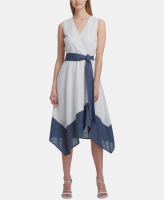 quiz colorblocked asymmetrical midi dress