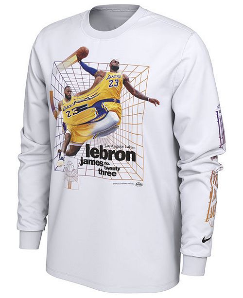 Nike Men S Lebron James Los Angeles Lakers Time Warp Player Photo Long Sleeve T Shirt Reviews Sports Fan Shop By Lids Men Macy S