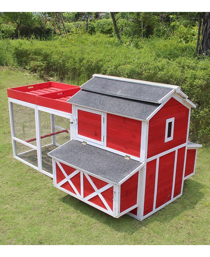 zoovilla Red Barn Chicken Coop with Roof Top Planter & Reviews Home