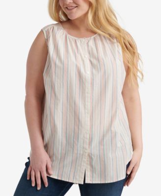 macys plus size lucky brand tops