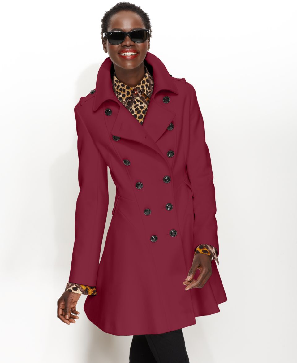 Via Spiga Petite Coat, Double Breasted Wool Blend Military   Coats   Women