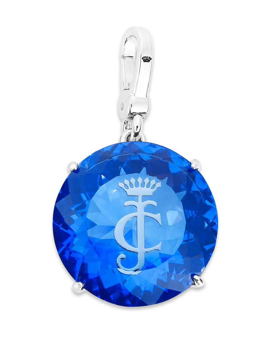 Juicy Couture Charm, Blue Engraved Solitaire Stone Charm