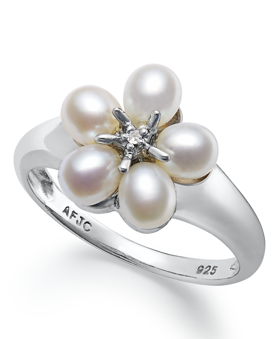 Sterling Silver Ring, Cultured Freshwater Pearl (4 1/2 5mm) and