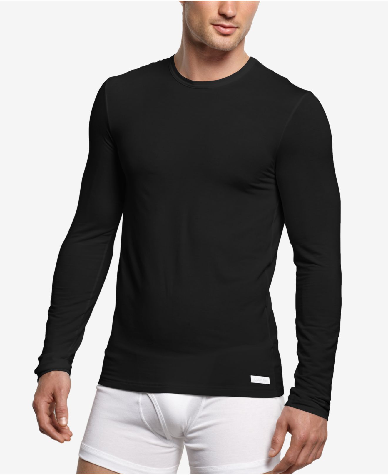 Calvin Klein Micro Modal Long Sleeve Crew T-Shirt U1139 herren clearance!!!