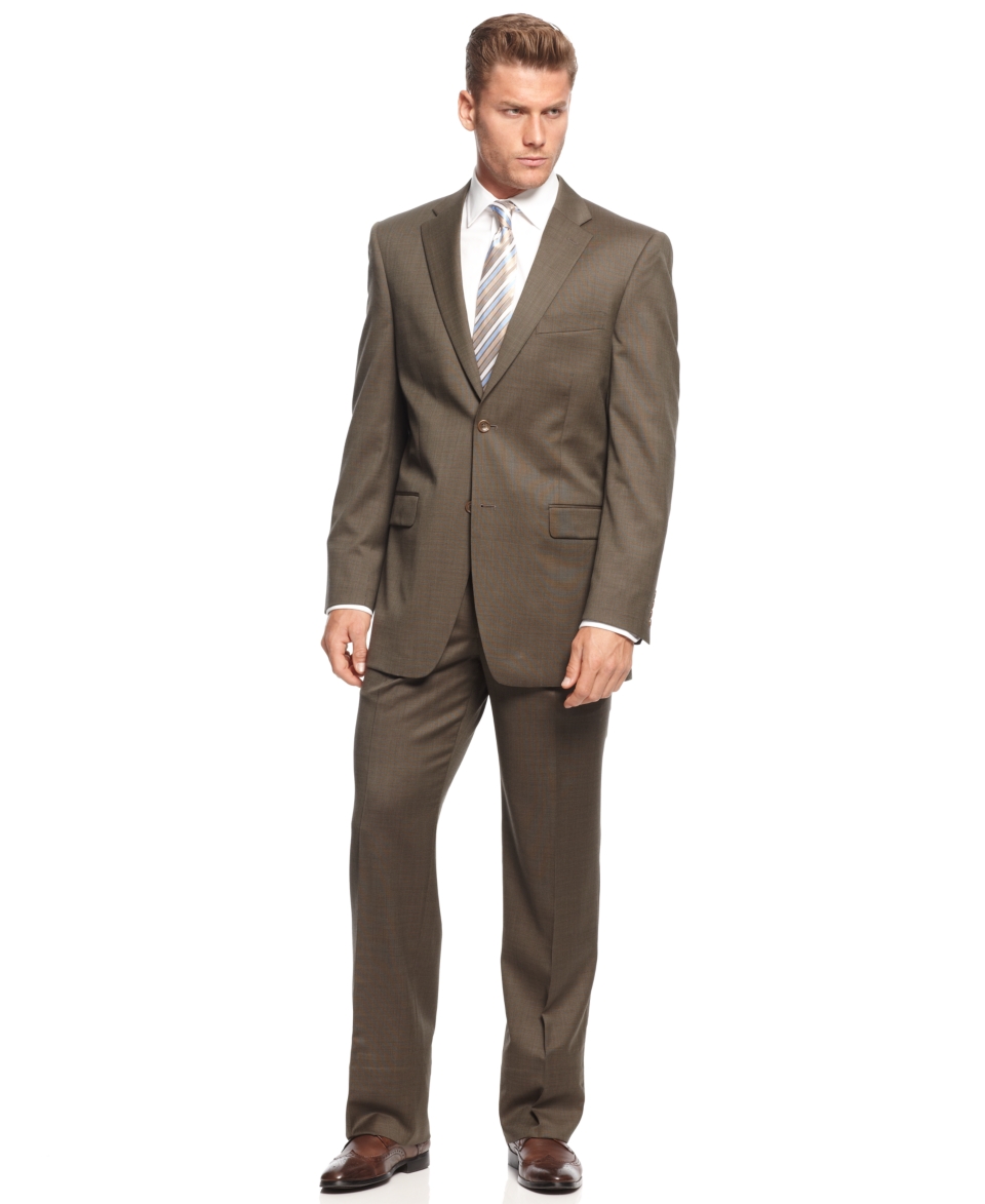 Jones New York Suit, 24/7 Khaki Stepweave   Mens Suits & Suit