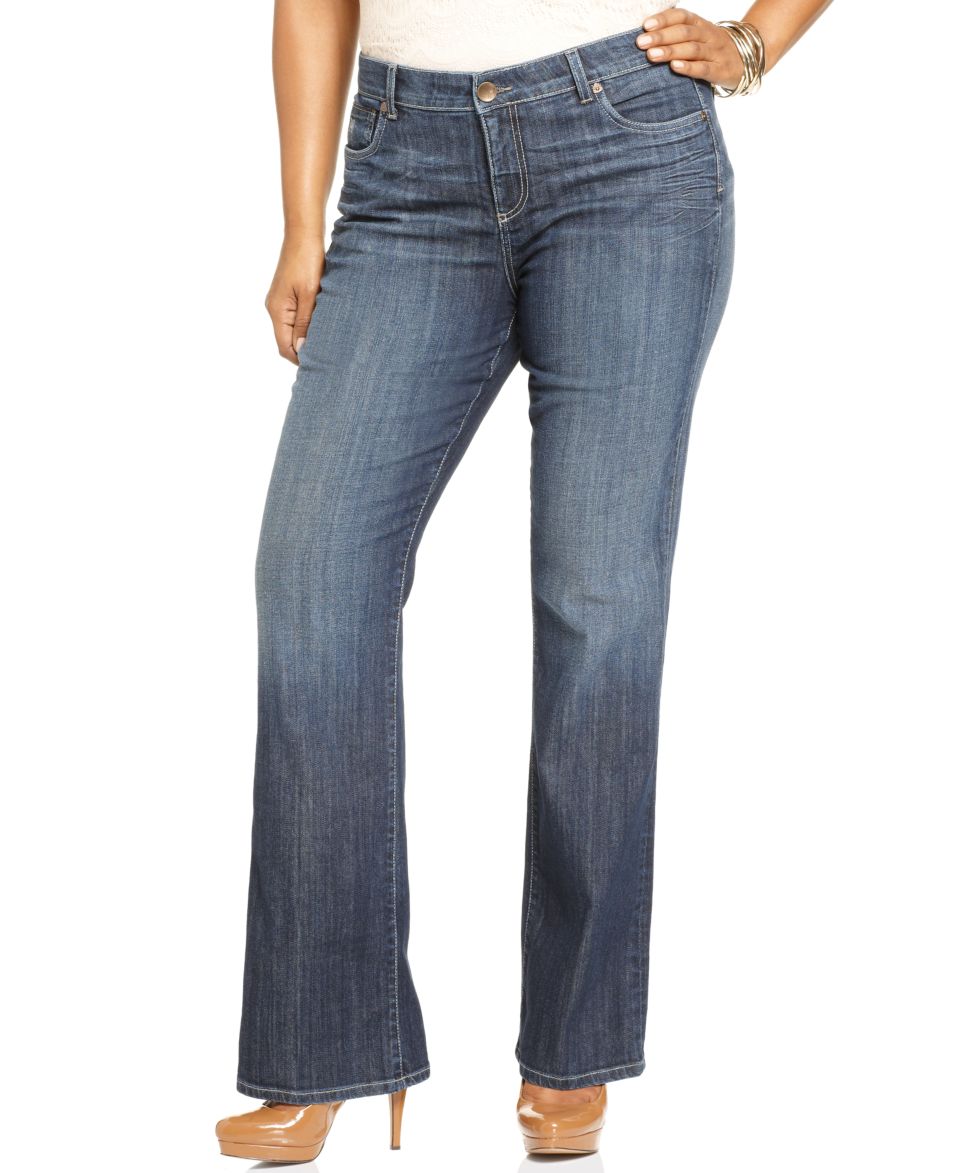 Kut from the Kloth Plus Size Jeans, Farrah Bootcut, Black Wash   Plus